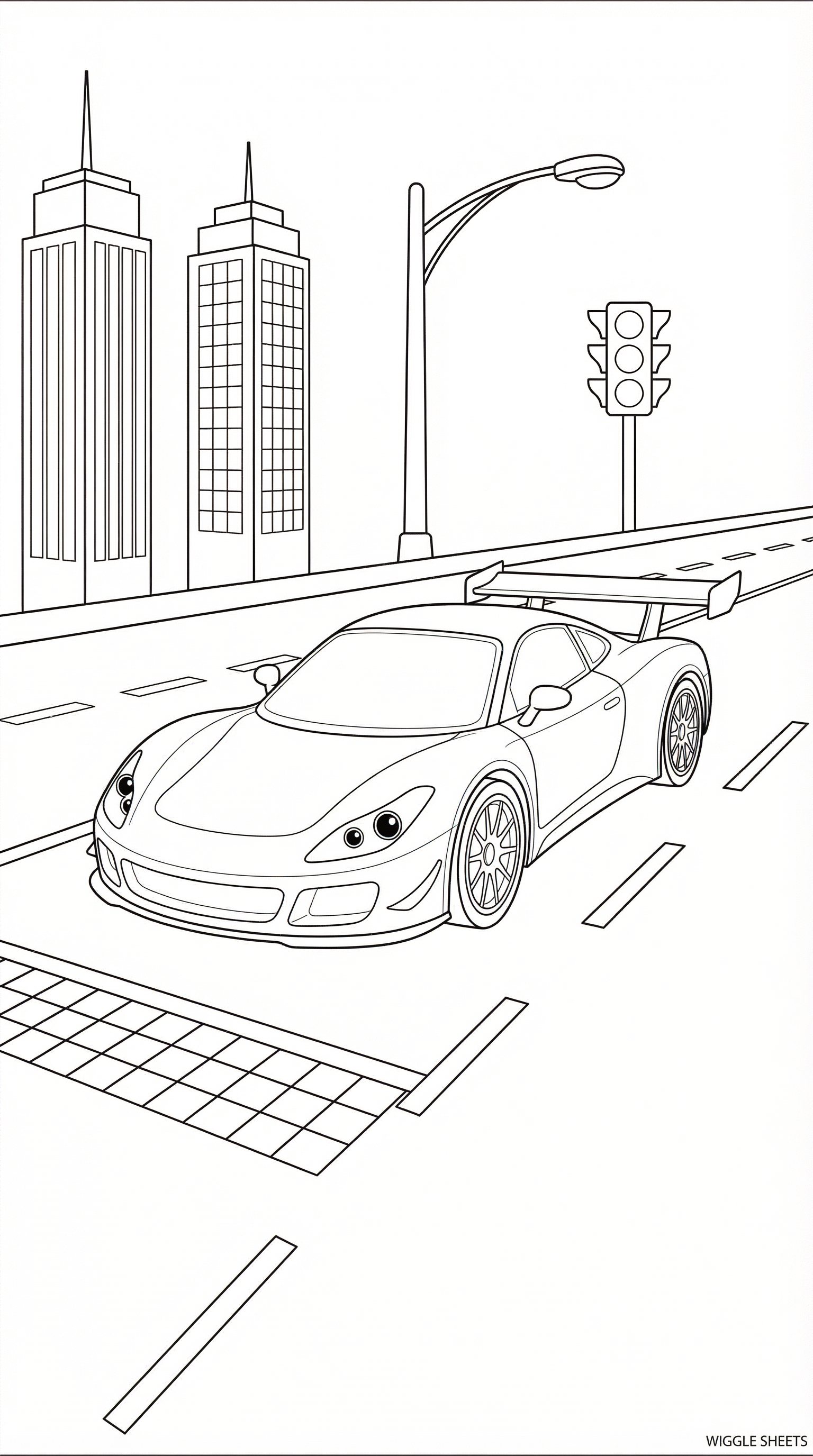 City Race Car Coloring Page